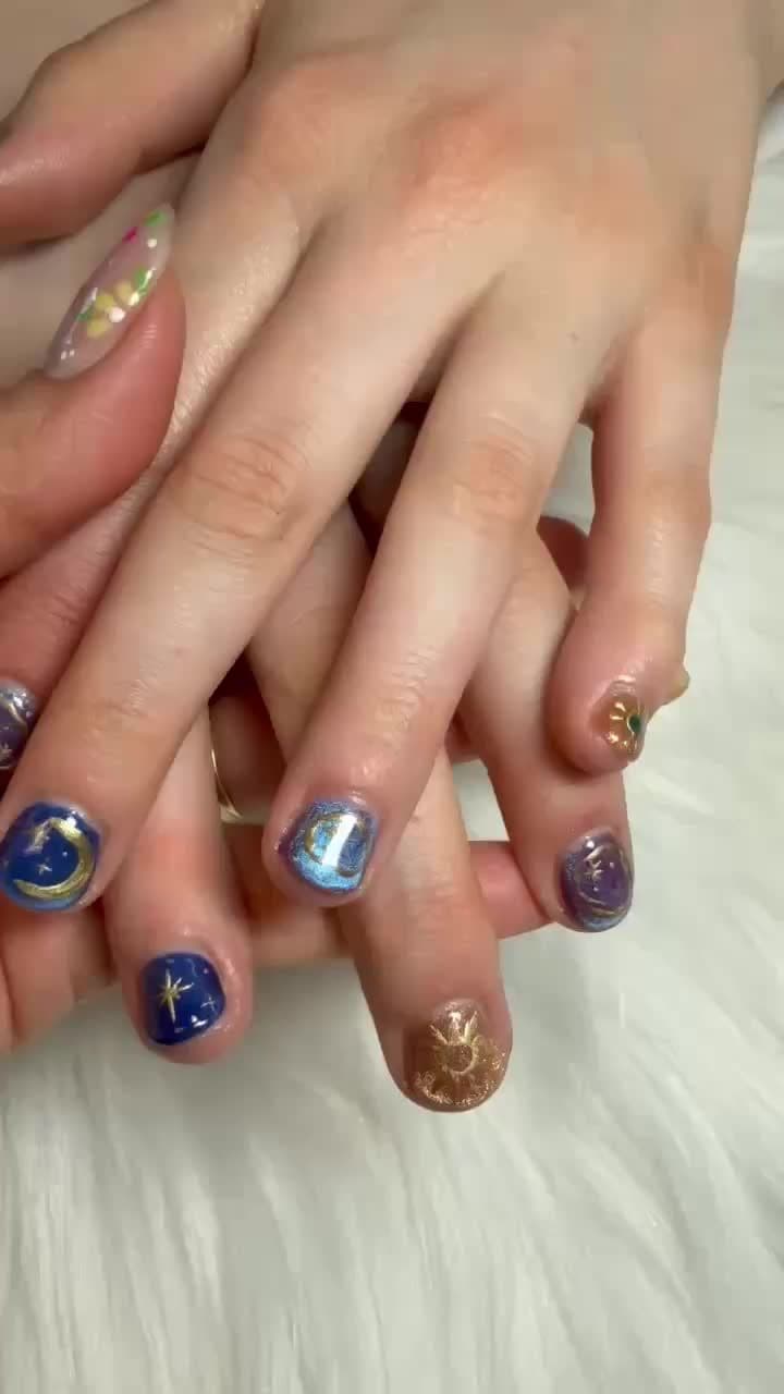 Mocha Glossy Moonlight Nails 🌙✨