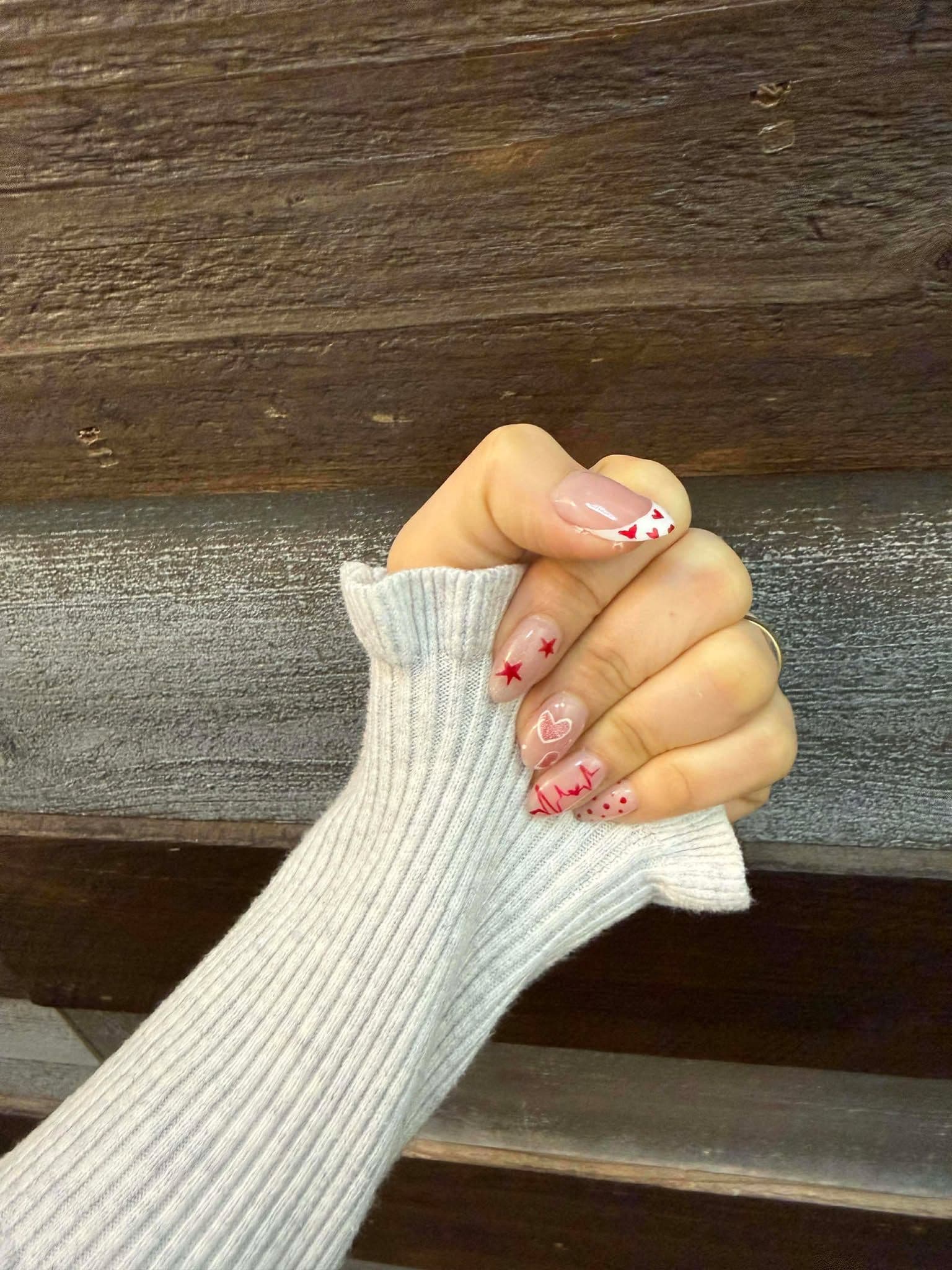Sweet Red Heart Nail Art