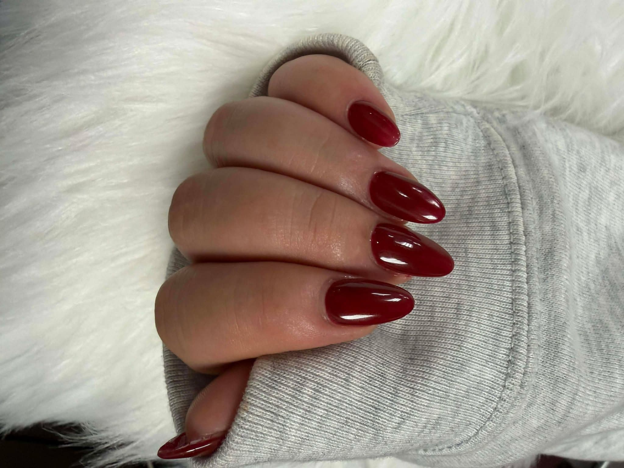 Classic Burgundy Almond Nails