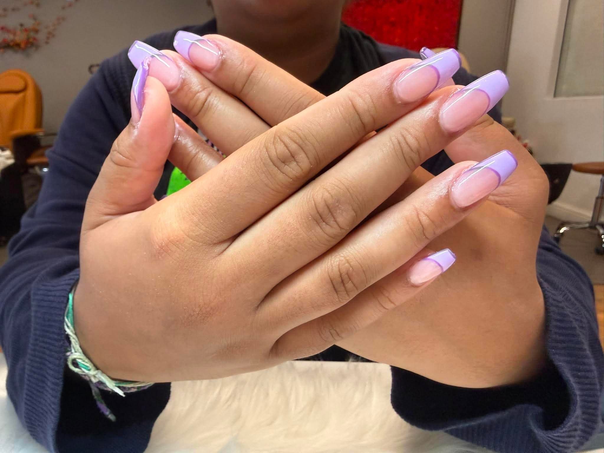 Lavender French Tips at Albany Nails 💜