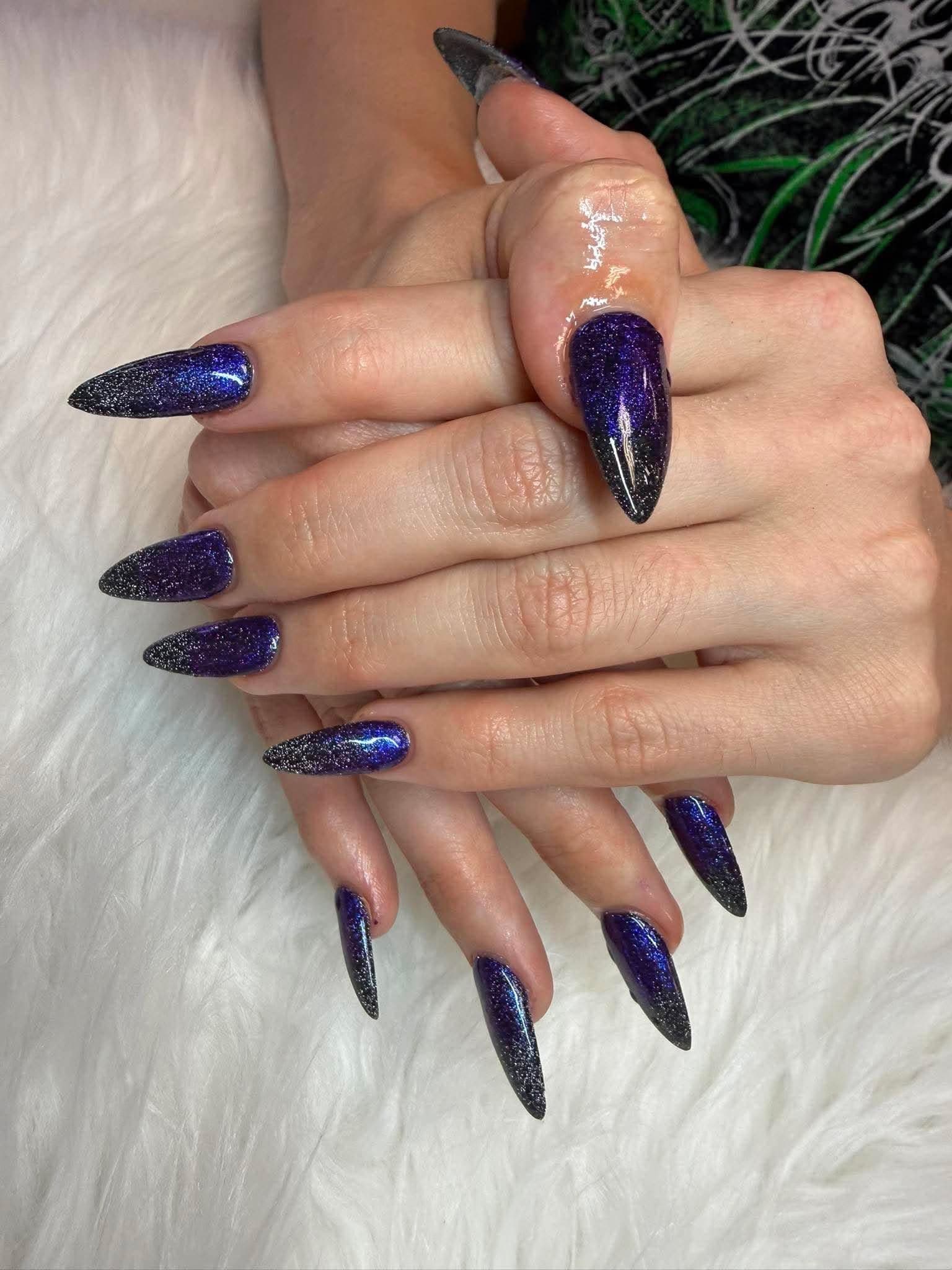 Midnight Galaxy Ombre Nails ✨🌌